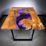 Обеденный стол река из дерева и эпоксидной смолы F9103