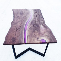 Обеденный стол из слэба дерева и эпоксидной смолы F9114